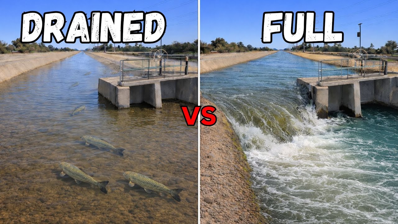 Drained Canal vs Full Canal Fishing Challenge