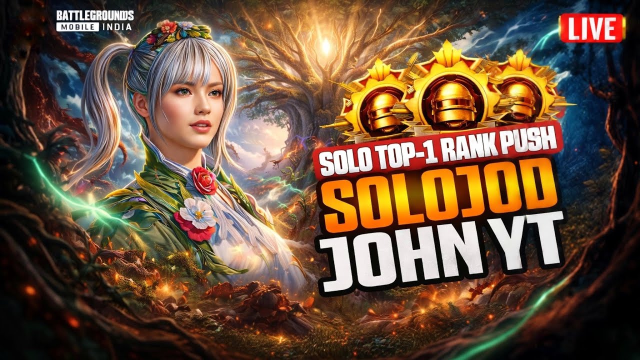 SOLO CONQUER RANK PUSH | JOHNYT IS LIVE #bgmi #madan #johnyt #botsquad