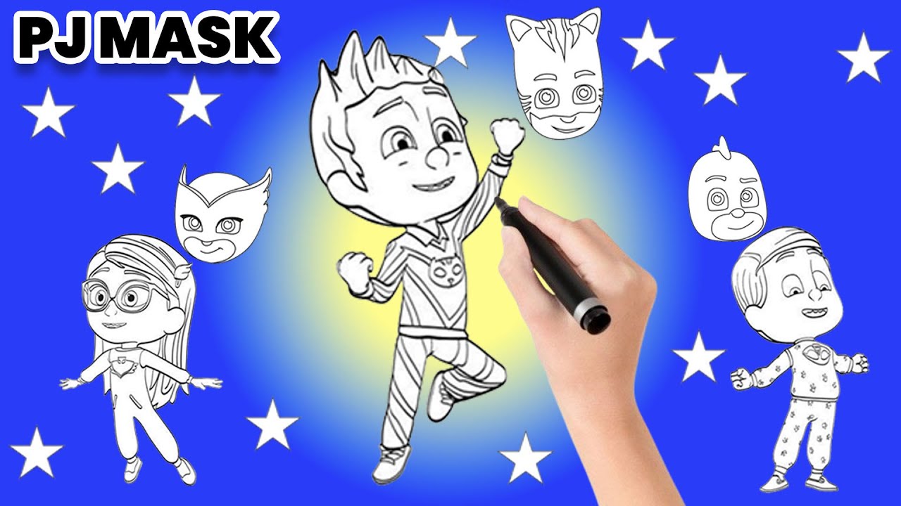 Draw PJ Masks 🎭 | Catboy, Owlette & Gekko Step-by-Step for Kids ✏️🎨