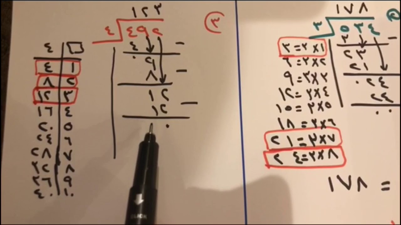 القسمة الناتج من ثلاثة أرقام  صف رابع الفصل الدراسي الثاني