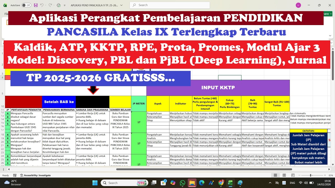 Aplikasi Perangkat PENDIDIKAN PANCASILA Kelas 9 TP 2025-2026