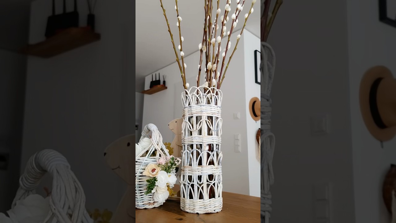 Zweites Leben f&uuml;r Zeitungen &ndash; ich flechte eine Vase #upcycling #zeitung #diydeko #diy #basteln