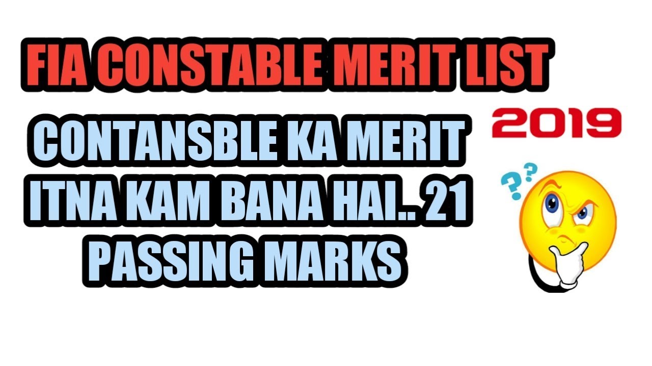 Fia final merit list - fia constable merit list  fia ots final merit list 2019
