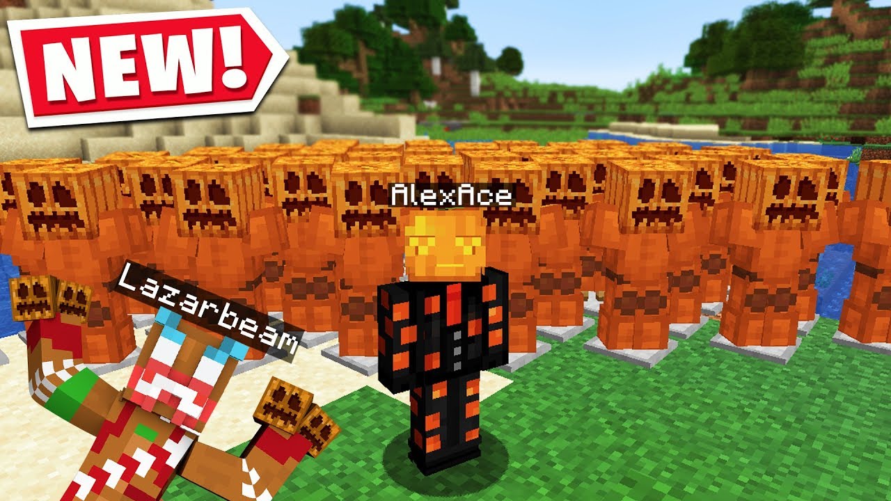 I CREATED A PUMPKIN ARMY In LAZARBEAMS MINECRAFT SERVER..