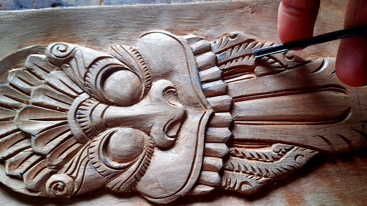 |wood carving Kerala temple dragon face|wood design|UP wood art|