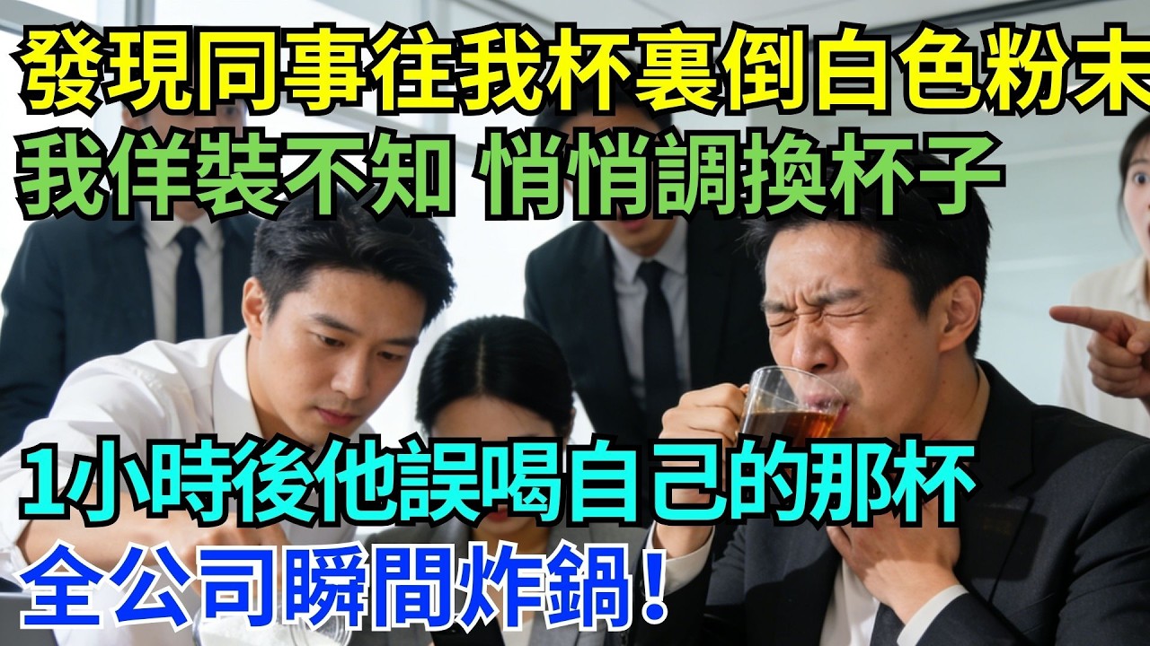 發現同事往我咖啡加白色粉末！我假裝沒看到，默默換了杯子…一小時後他誤喝自己那杯，全公司徹底炸鍋！#為人處世#生活經驗#職場#爽文