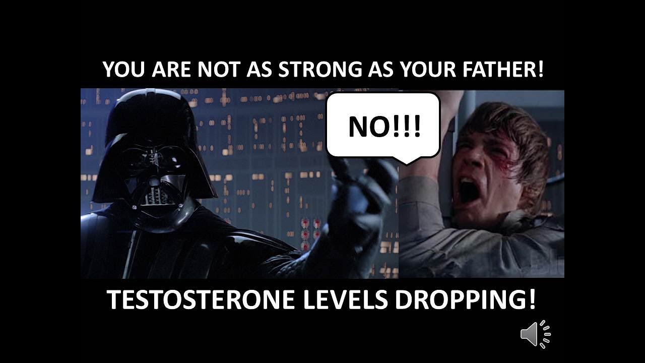 TESTOSTERONE LEVELS DECLINING! YOU ARE NOT AS STRONG AS YOUR FATHER!