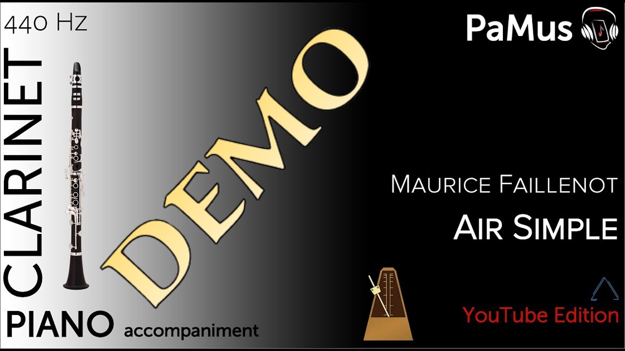 Maurice Faillenot: Air Simple for Clarinet  - Piano accompaniment 440Hz