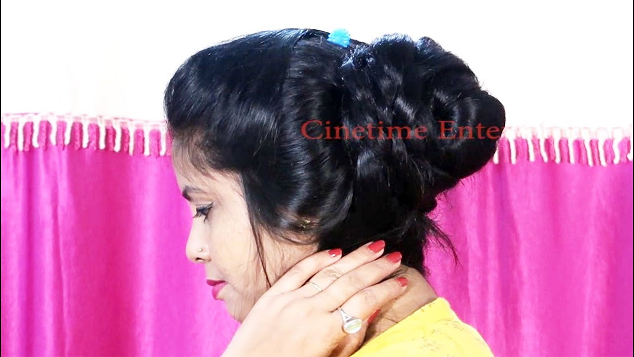 Stylist Bun Hairstyle for Party | Wedding Bun Hairstyle with Silky Thick Long Hair | Indian Rapunzel