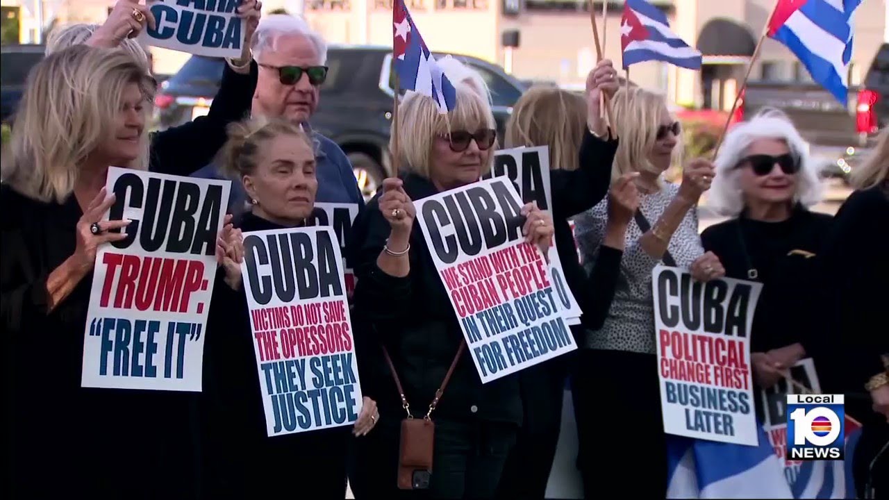 Cuban exiles hold protest in Miami-Dade County