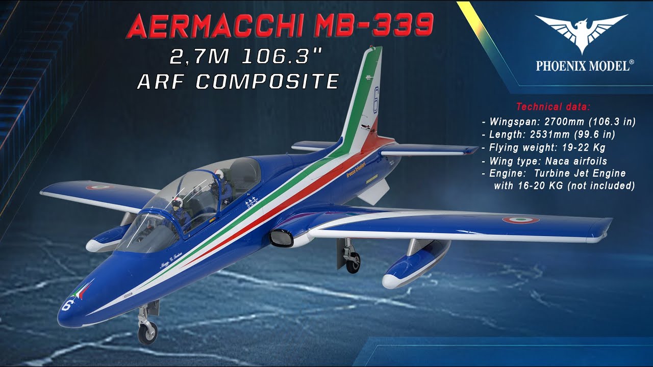 AERMACCHI MB-339 106’’ 160N - 200N W/Electric Retract ARF Composite