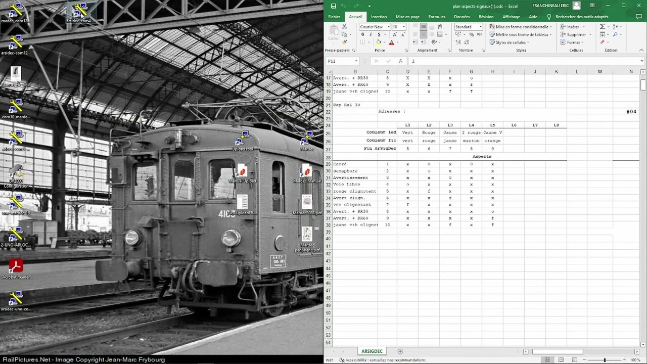 rocrail arsidec  signaux SNCF et trajet automatique