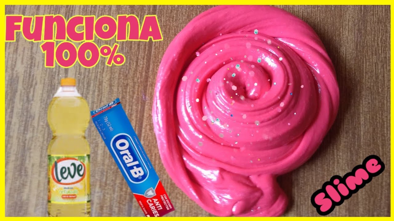 COMO FAZER SLIME DE PASTA DE DENTE E ÓLEO DE COZINHA/SEM GOMA/SEM FARINHA/SEM TÊNIS PÉ