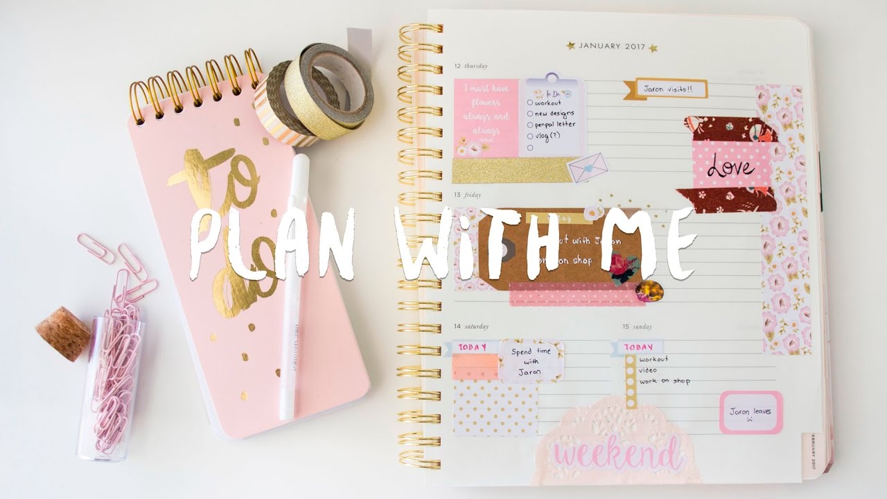 Plan With Me January | Pink Floral Spread