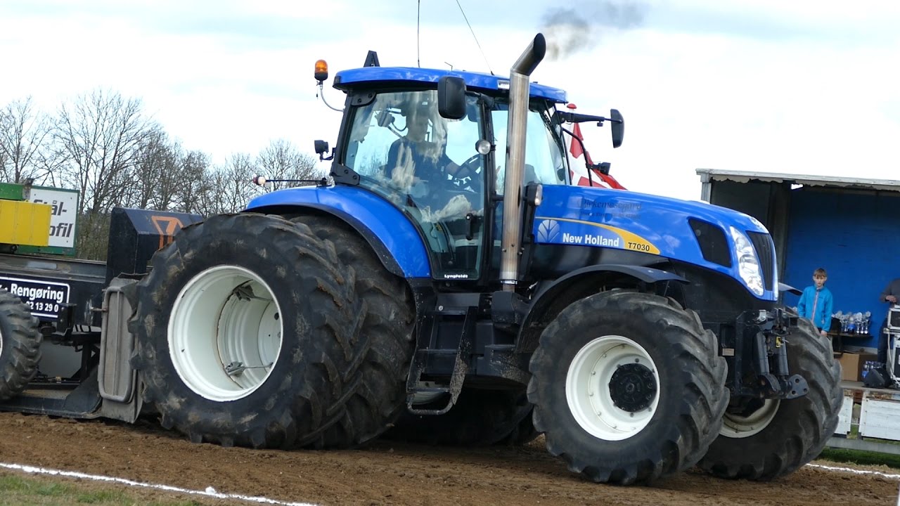 New Holland T7030, T7050, T7060, T7.220 & 8970A Pulling The Sledge at Gl. Estrup | Tractor Pulling