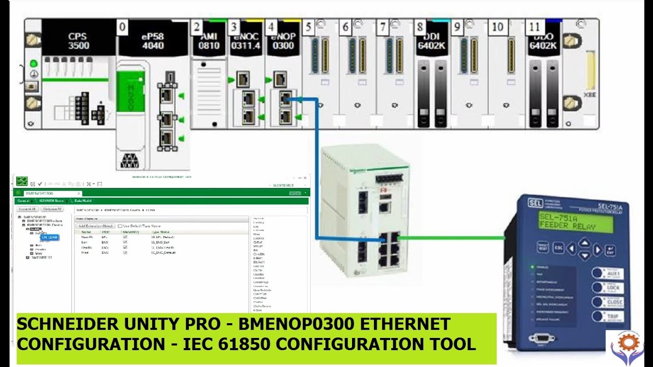 Unity Pro - BMENOP0300 Ethernet module configuration  | IEC61850 server  #schneiderelectric
