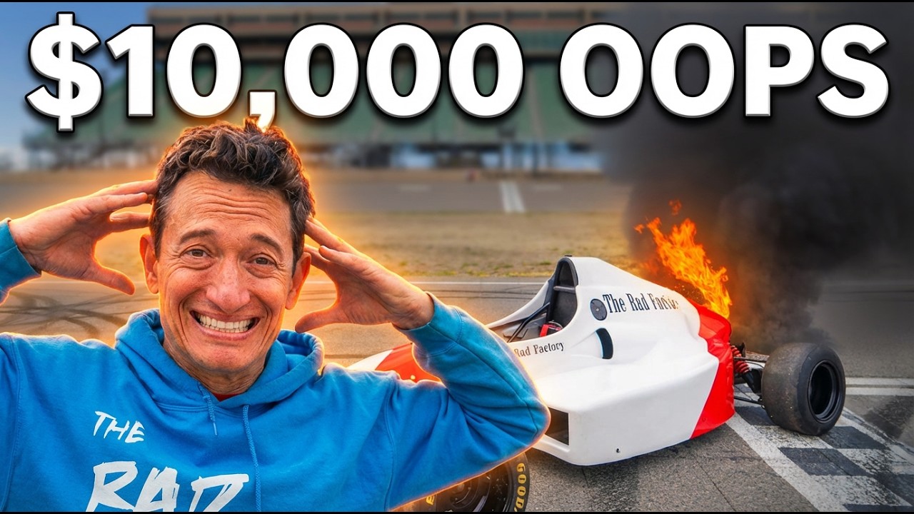 Driving My Fake F1 Car on REAL Race Track (Catches Fire)