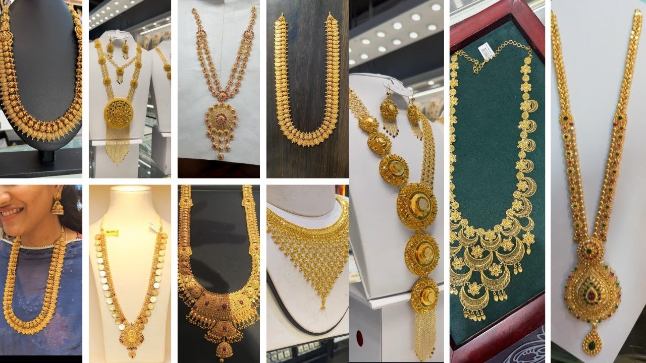 Latest  Gold Haram Designs,Gold Necklace Designs,Long Necklace Designs
