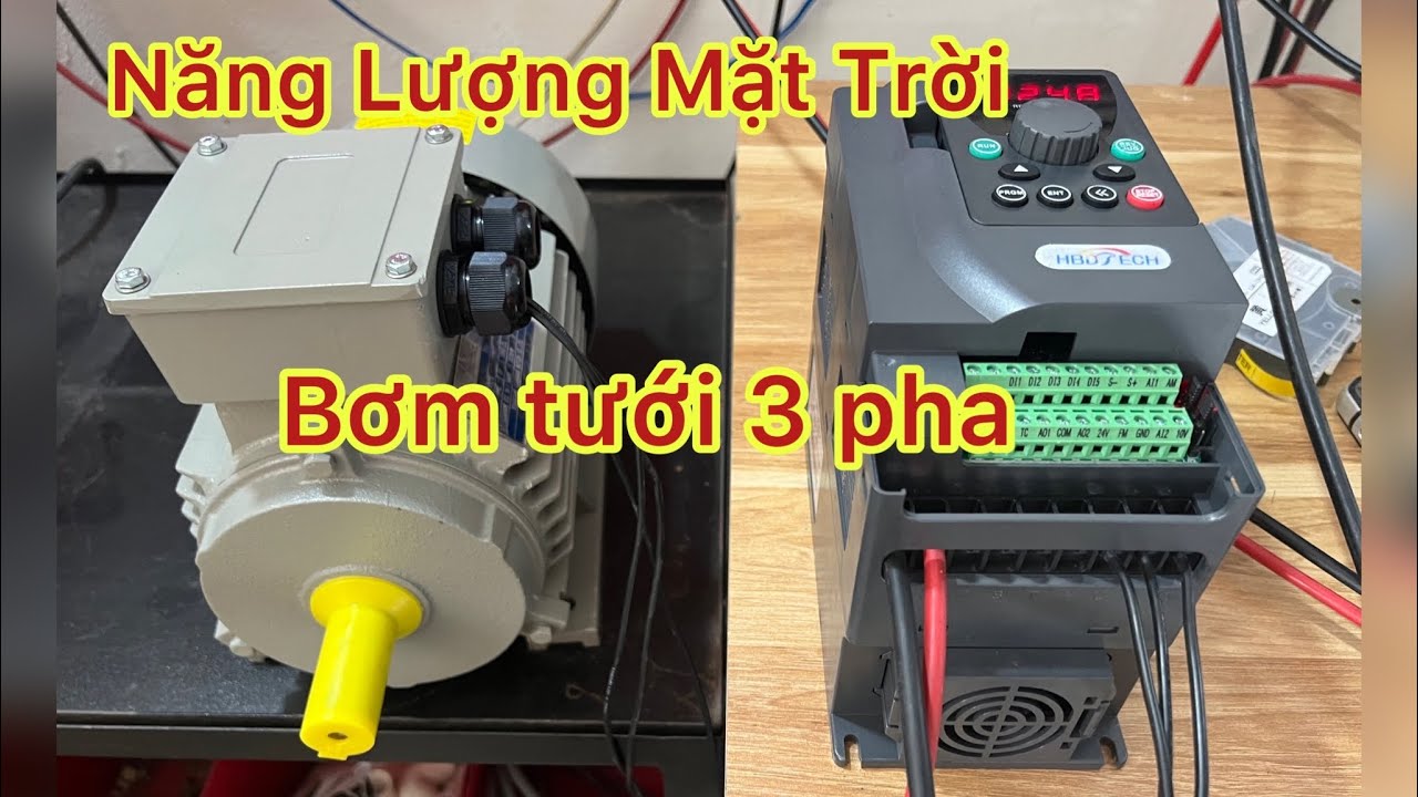 Bơm nước Năng Lượng Mặt trời bằng biến tần Dc- Ac 4 Kw 3 pha . BigBang Solar
