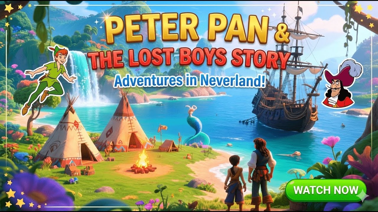 Magical Peter Pan Bedtime Story for Kids | Animated Fairy Tales