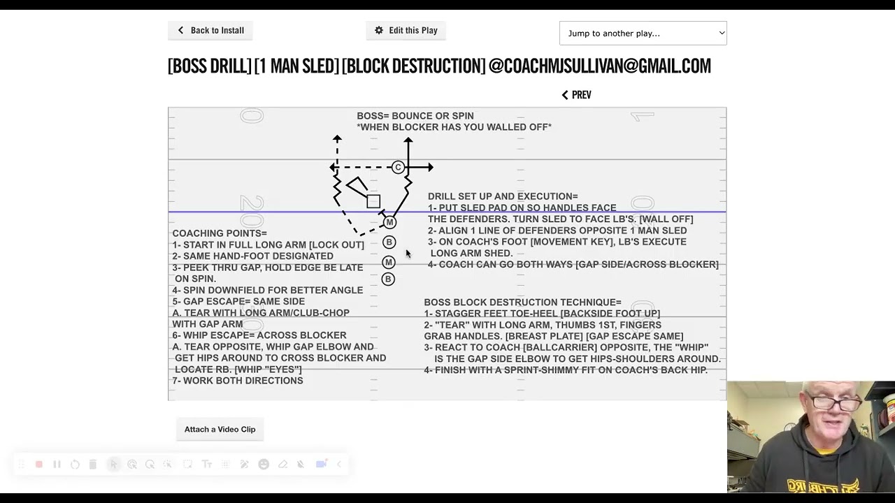 [Boss Drill] [1 man sled situational block destruction drill]