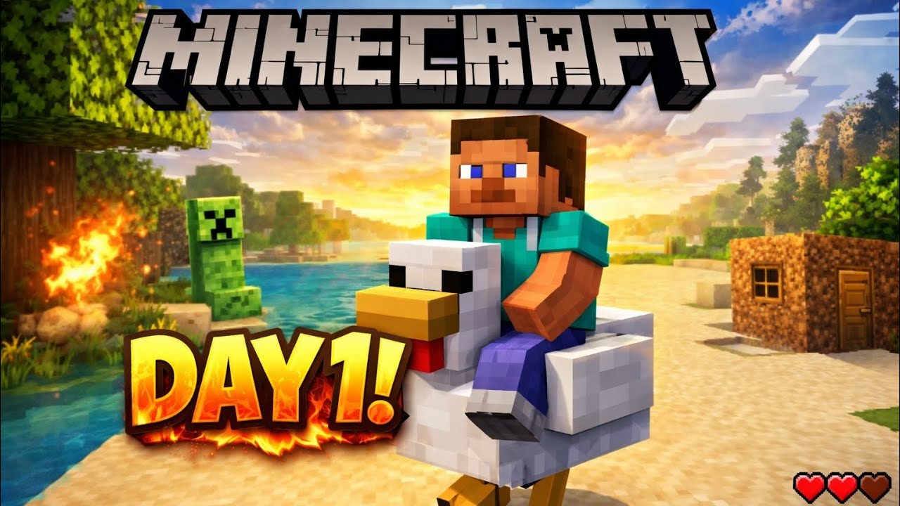 Minecraft Survival Series Day 1 | New World Start 🌍🔥