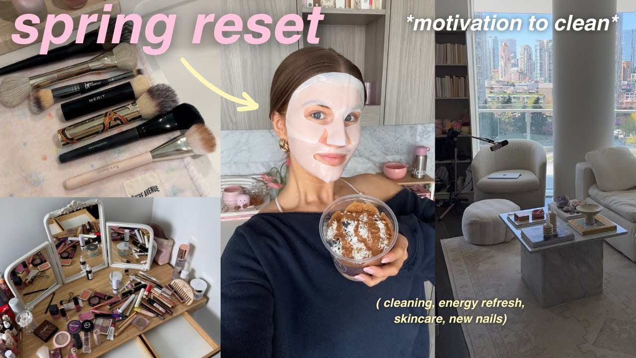 SPRING RESET 🌷🧺 (cleaning, skincare, closet clean out, self care + more)