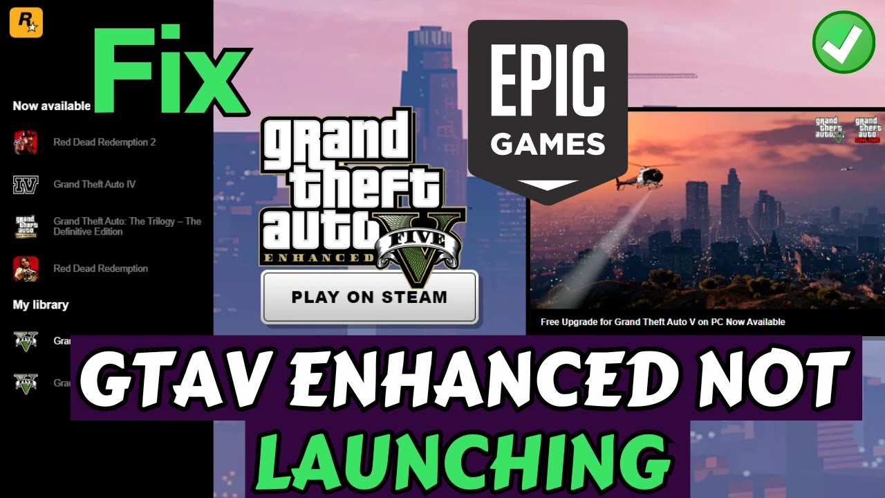 GTA V enhanced not launching (crash on loading screen) Fix on Epic Games