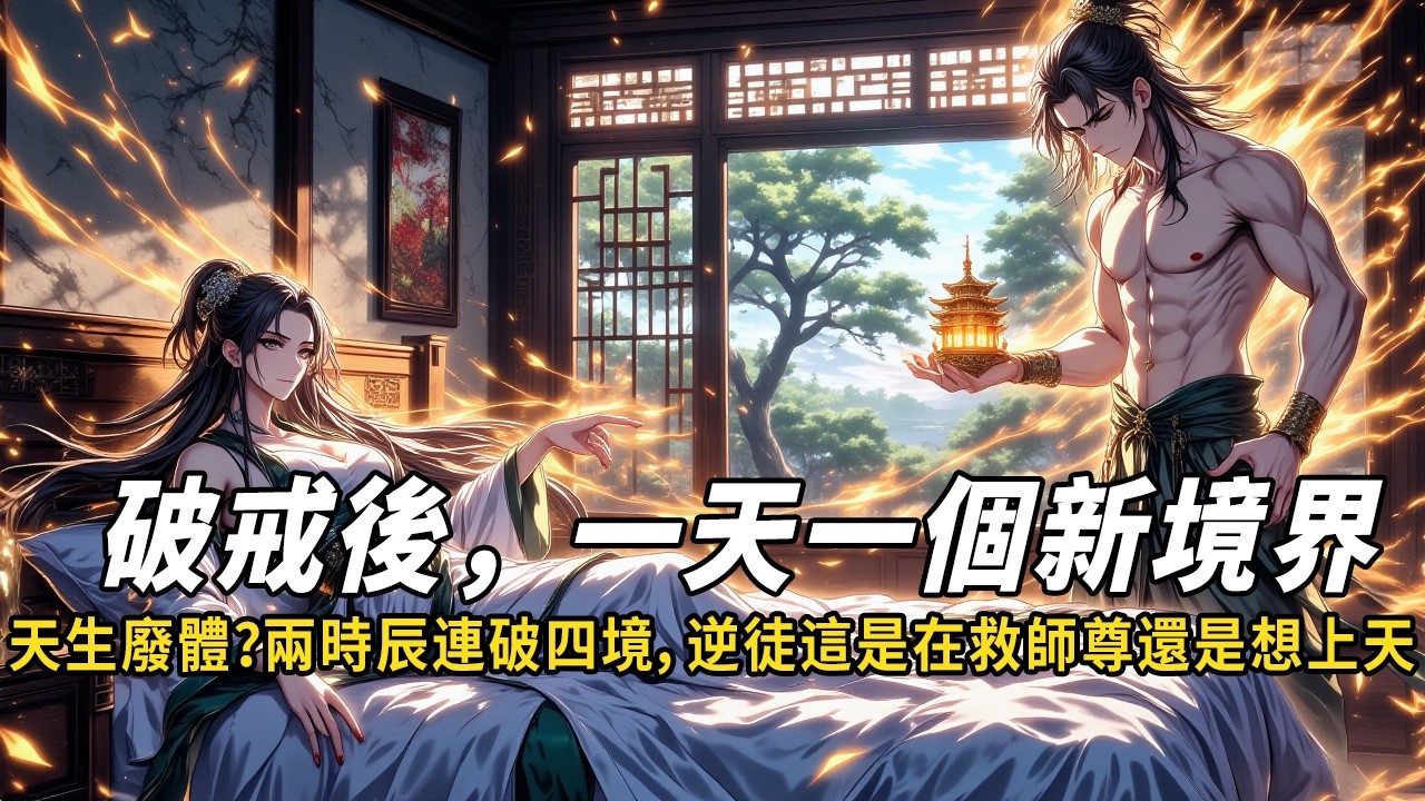 《破戒後，一天一個新境界：天生廢體？兩時辰連破四境，逆徒這是在救師尊還是想上天！》為救中毒师尊犧牲清白，意外解鎖九彩靈塔，從此一日千里！廢材體質又如何？我有十層寶塔逆天改命！#穿越 #动漫