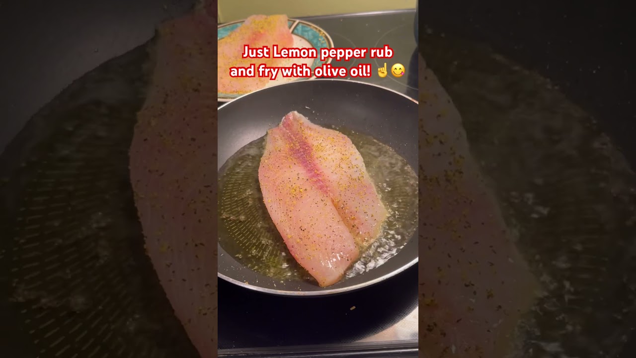 Quick and easy fried Tilapia using Lemon pepper rub!😋 #tilapia #friedfish #tilapiarecipe  #cooking