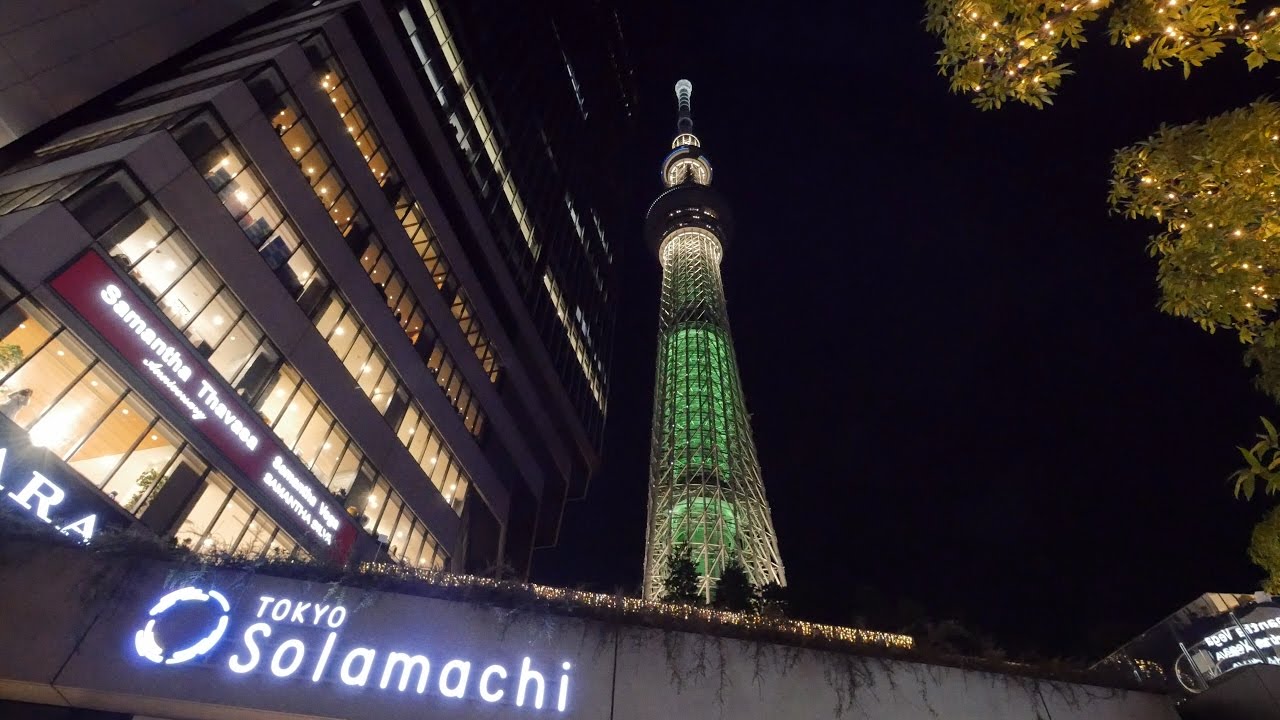 4K・ 【4K】Videowalk around Tokyo Skytree and projection show