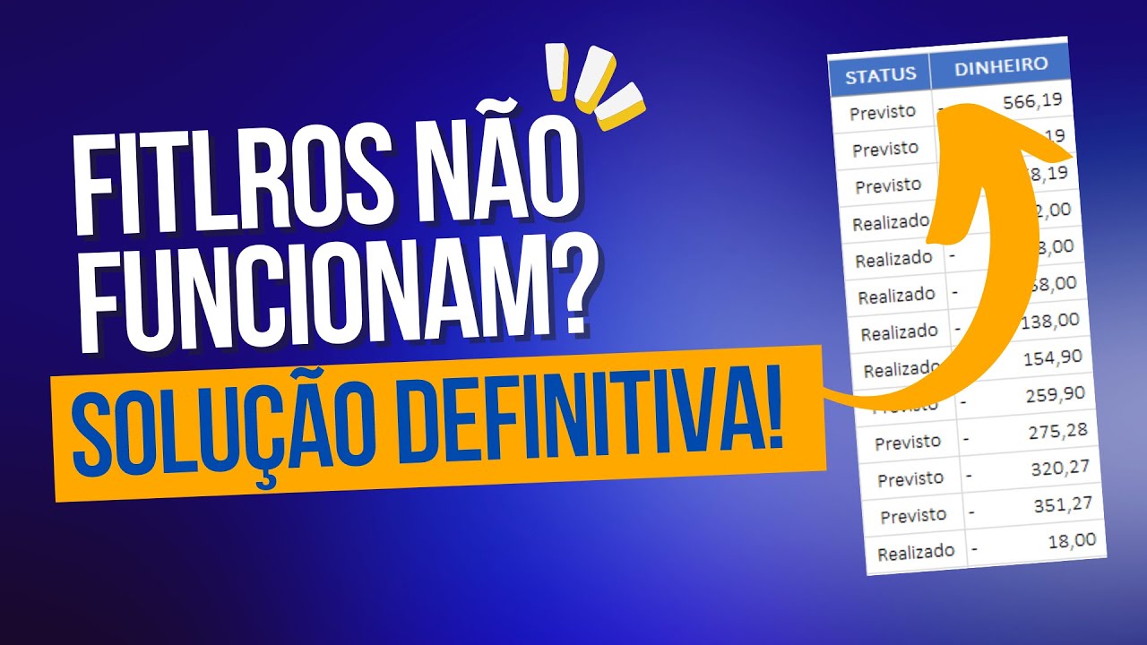 Seus FILTROS NÃO FUNCIONAM no Excel? Solução definitiva 👇