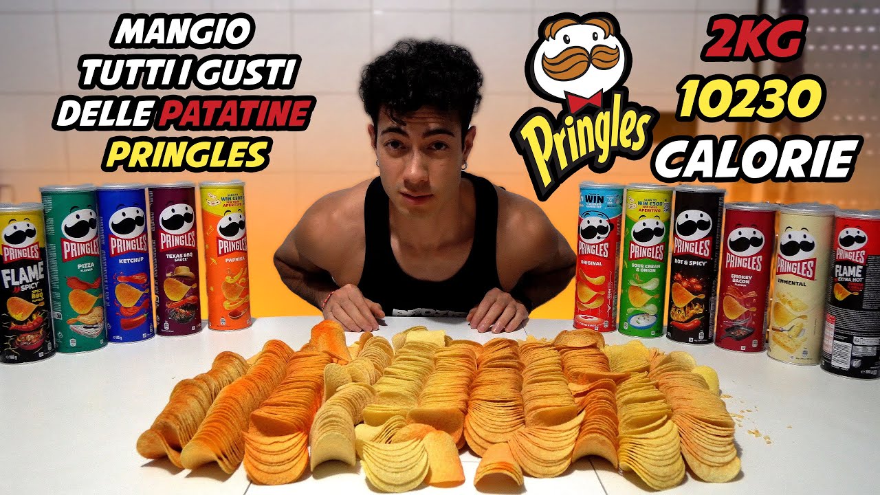 MANGIO TUTTI I GUSTI DELLE PATATINE PRINGLES (2 KG) 10230 CALORIE Challenge - Cheat Day Man vs Food