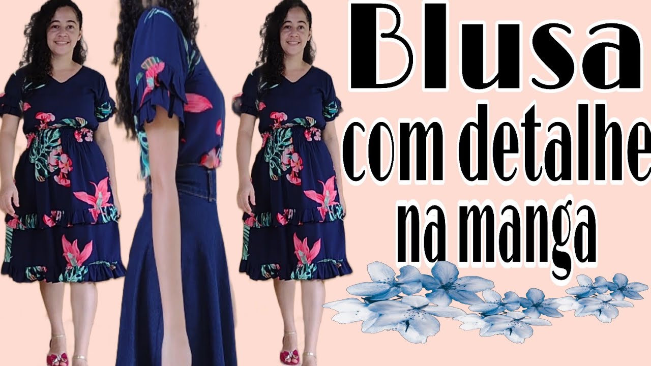 [COMO fazer BLUSA] com decote V e manga com babado franzido