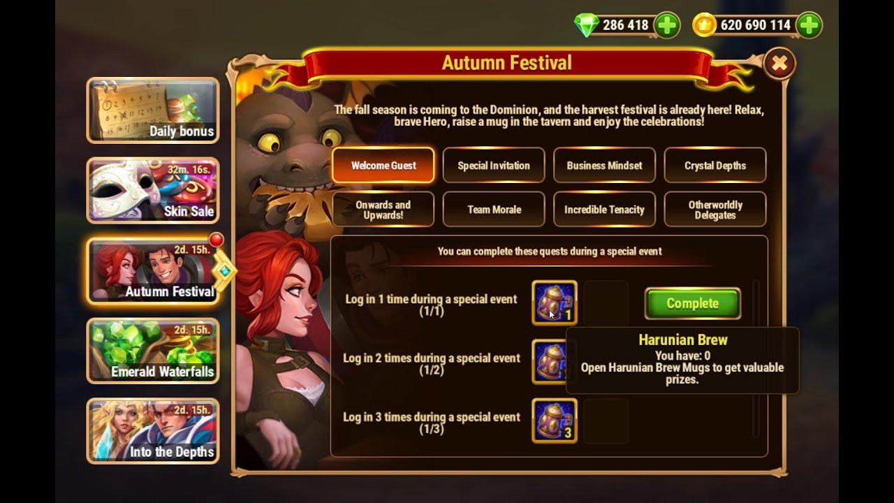 Hero Wars &mdash; Autumn Festival and Harunian Brew