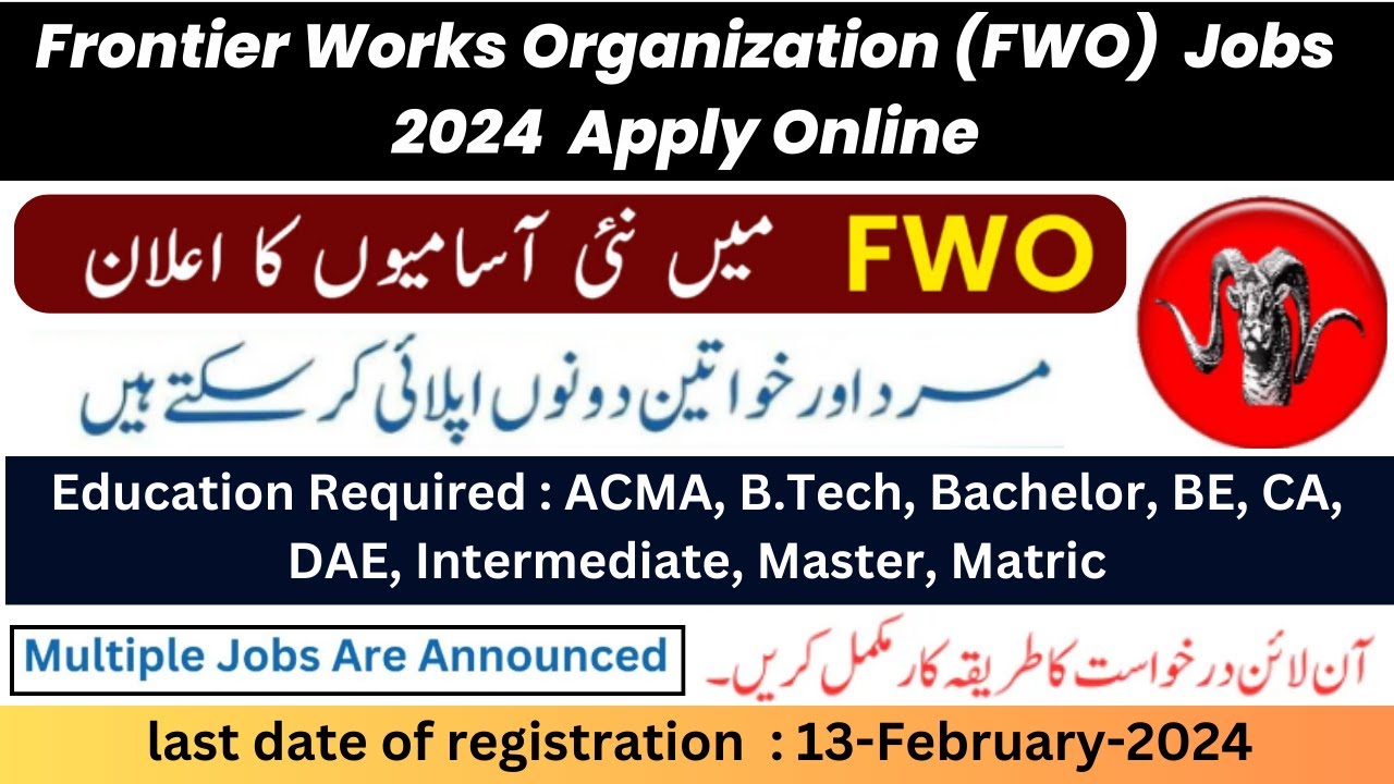 FWO Jobs 2024 | Apply Online for Free! No Application Fees | Frontier Works Organization Careers