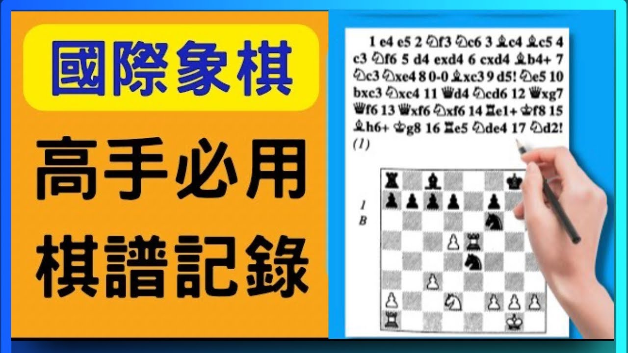【國際象棋入門】 10分鐘學會棋譜記錄法！ (99%新手不知道的國際象棋語言：怎樣看和寫￼￼￼棋子的走法）