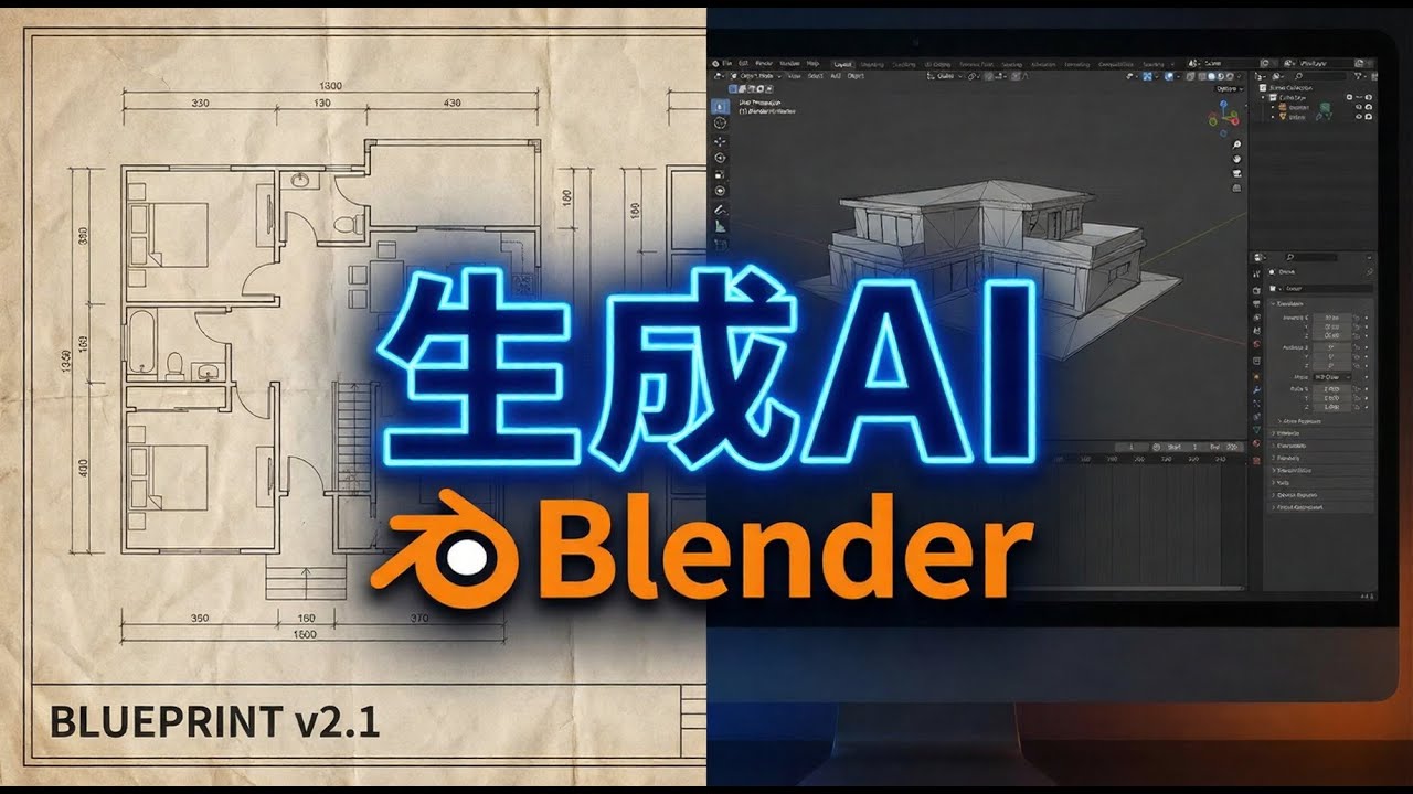 Blender×生成AI！図面画像1枚から3Dモデルを自動生成する方法