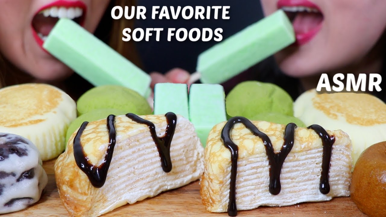 ASMR OUR FAVORITE SOFT FOODS 부드러운 음식 리얼사운드 먹방 | Kim&Liz ASMR