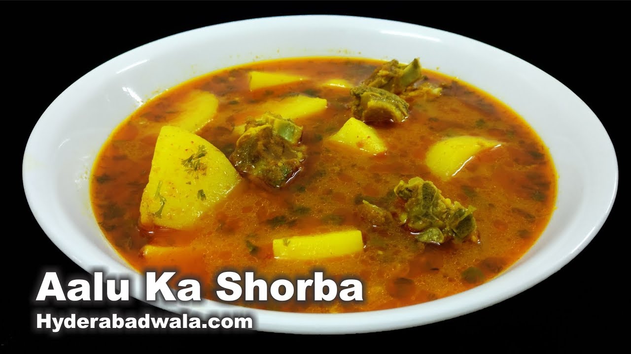 Hyderabadi Authentic Aalu Gosht Ka Shorba - Mutton Potato Sour Curry