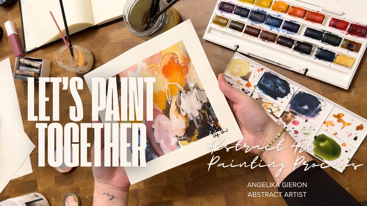 Relaxing Sunday Painting | Abstract Art & Mixed Media Process with Easy Jazz Music ✨