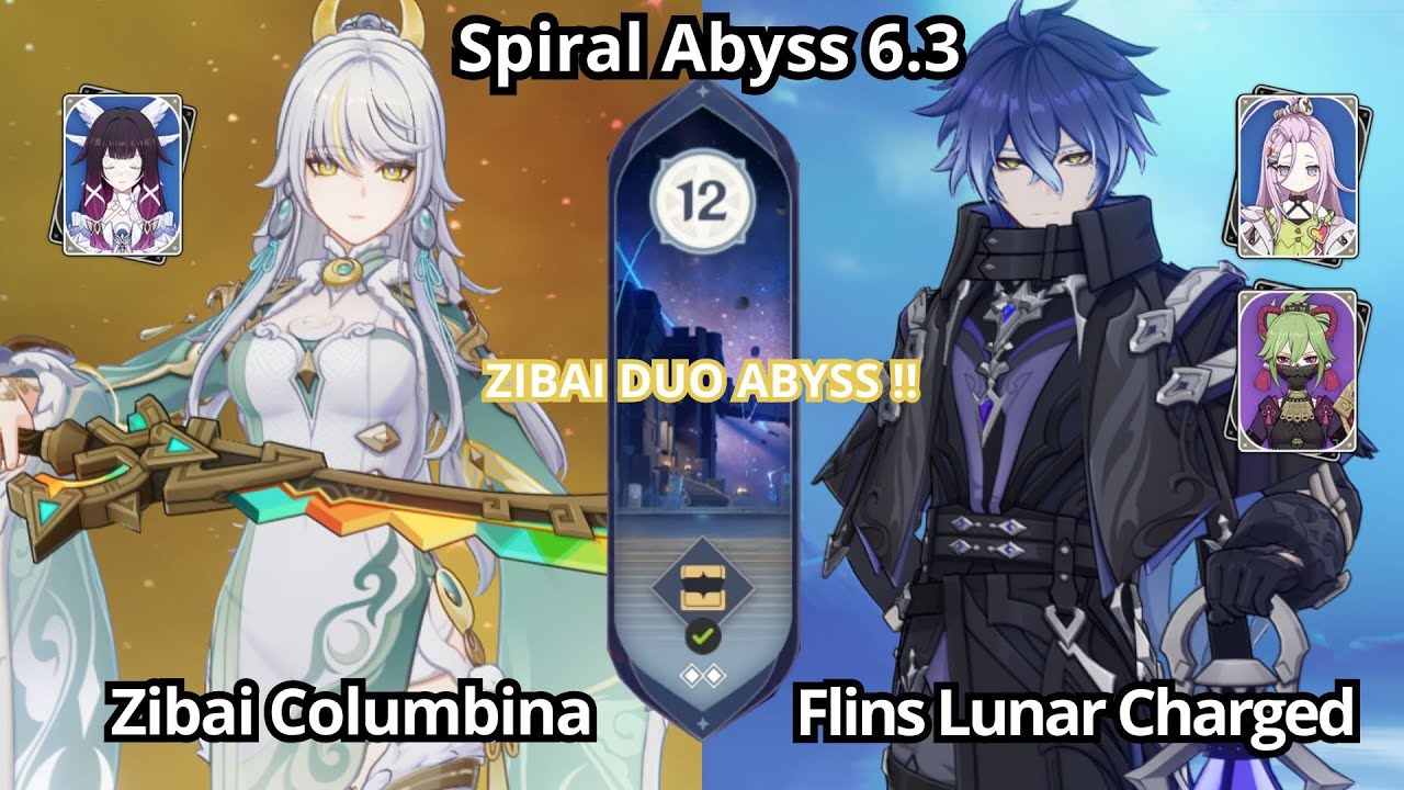 DUO ! C0 Zibai Lunar Crystallize & C0 Flins Lunar Charged - Spiral Abyss Floor 12 Genshin Impact 6.3
