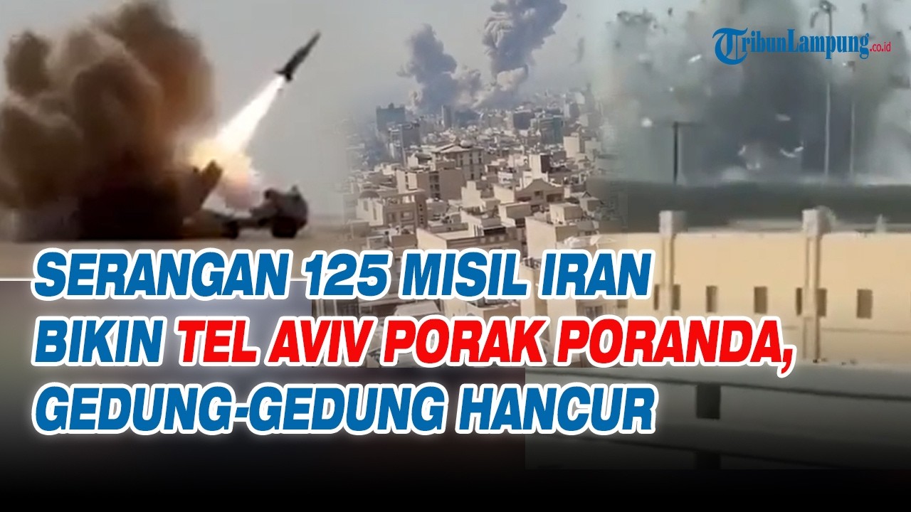 Serangan 125 Misil Iran Bikin Tel Aviv Porak Poranda, Gedung gedung Hancur