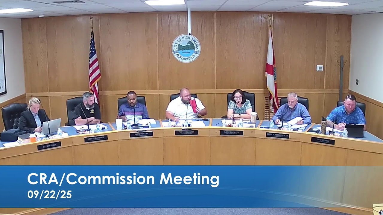 September 22, 2025  High Springs CRA / City Commission Meeting
