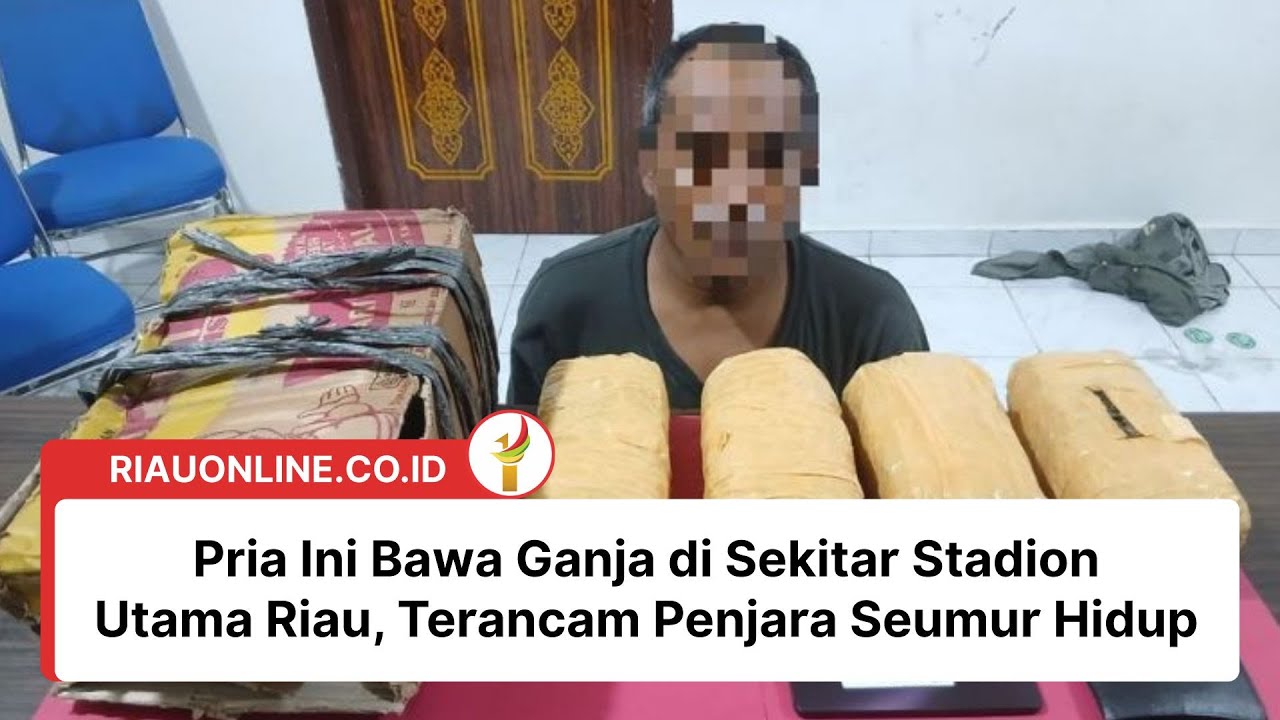 Pria Ini Bawa Ganja di Sekitar Stadion Utama Riau, Terancam Penjara Seumur Hidup