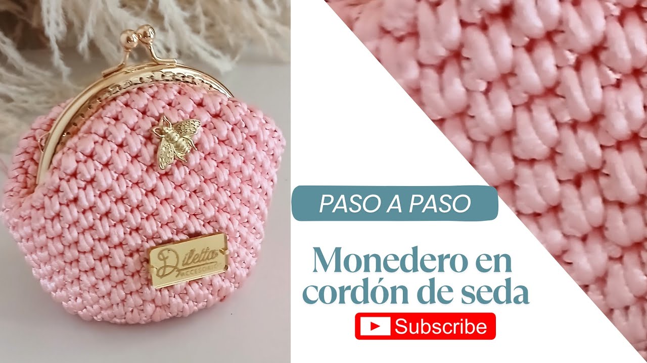 💕👛Monedero en cordón de seda//Tendencia//Fácil y rápido// #tejedoras #bolsosacrochet #hechoamano