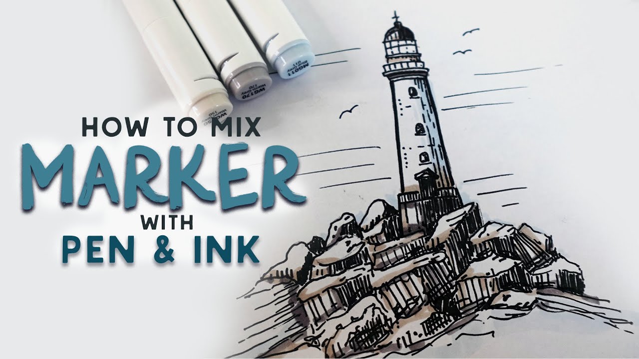 Using Markers to Add Depth to an Ink Drawing