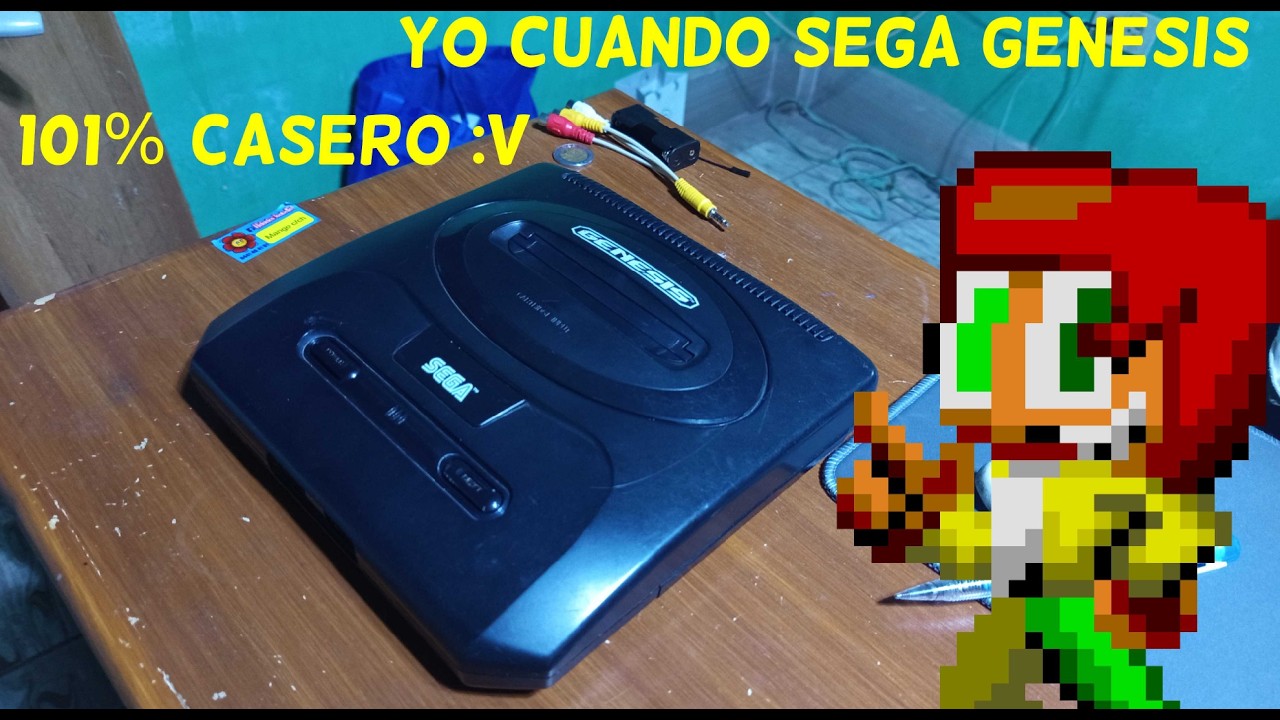 Setup improvisado de la sega genesis (modelo 2)