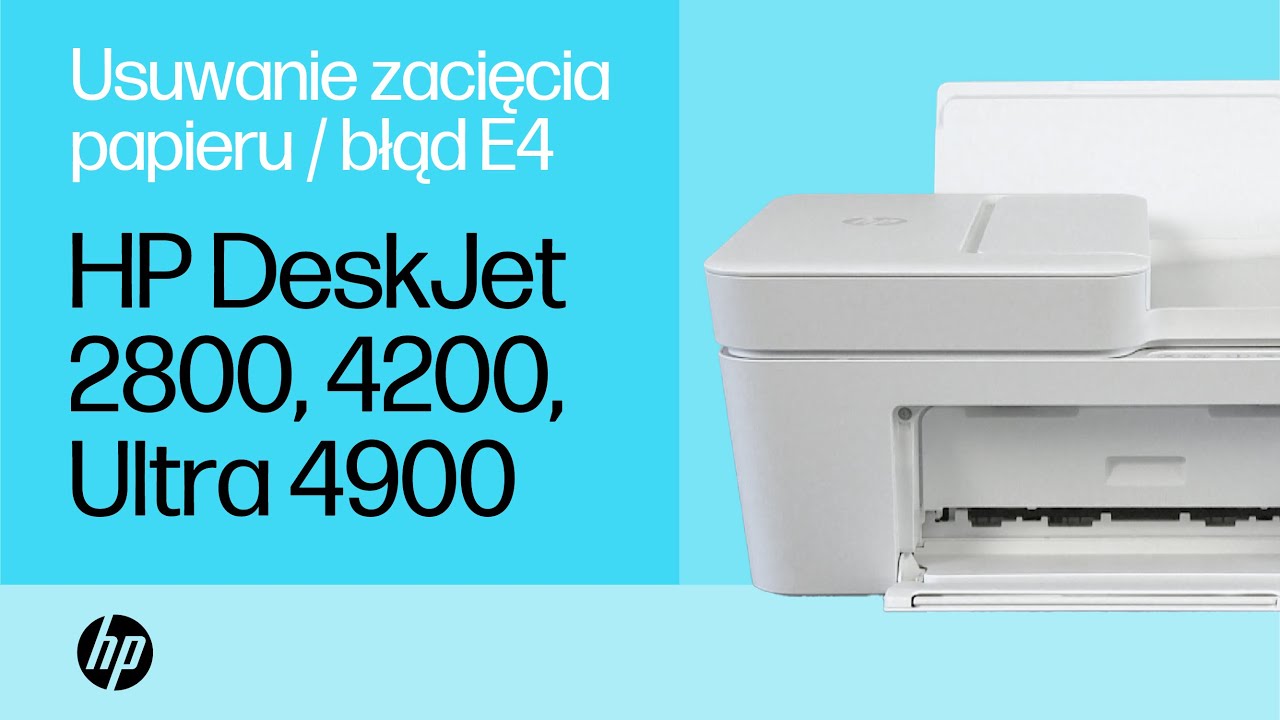 Usuwanie zacięcia papieru / błąd E4 | Drukarki HP DeskJet 2800, 4200, Ultra 4900 | HP Support