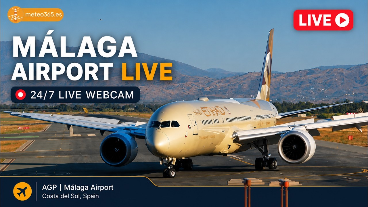 🔵 LIVE from Malaga Airport (AGP/LEMG) - Costa del Sol - Andalucía - Spain - 24/7